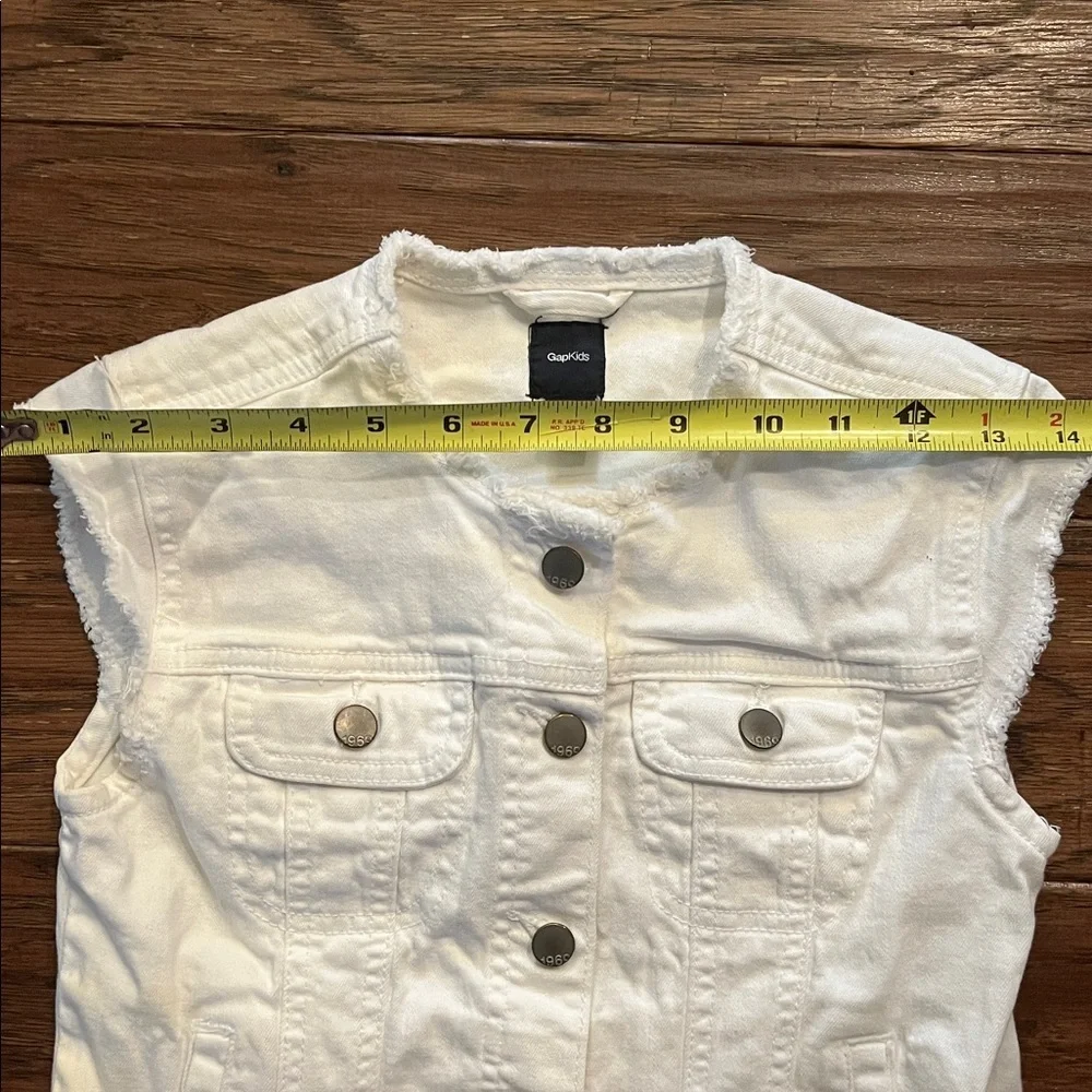 GAP Kids White Denim Vest Size M - Picture 7 of 10